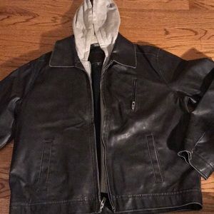 Men’s distressed leather jacket